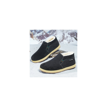 CANEMON LY2530 black 04 men's fleece-lined winter slip-on shoe