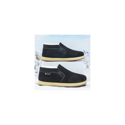CANEMON LY2530 black 05 men's fleece-lined winter slip-on shoe