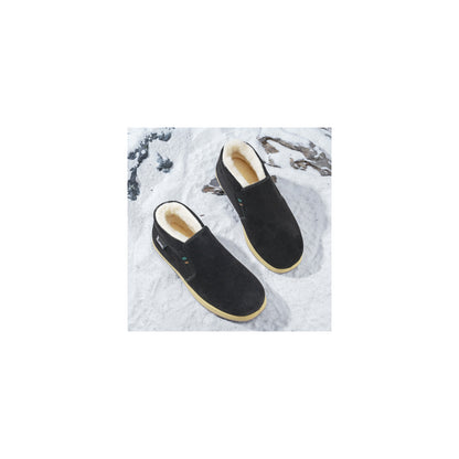 CANEMON LY2530 black 07 men's fleece-lined winter slip-on shoe