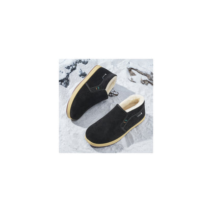 CANEMON LY2530 black 08 men's fleece-lined winter slip-on shoe