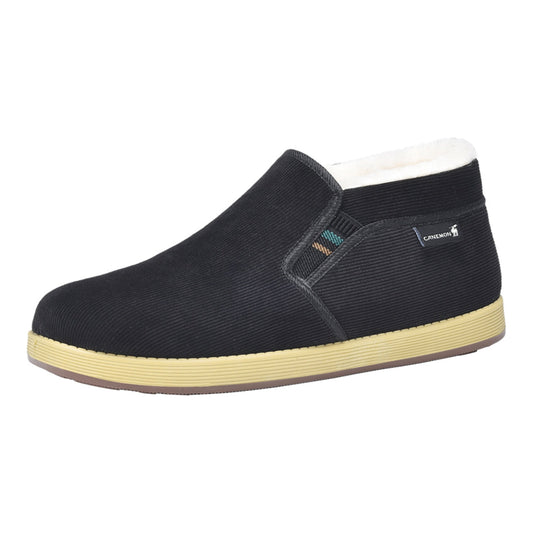 CANEMON LY2530 black main men's fleece-lined winter slip-on shoe