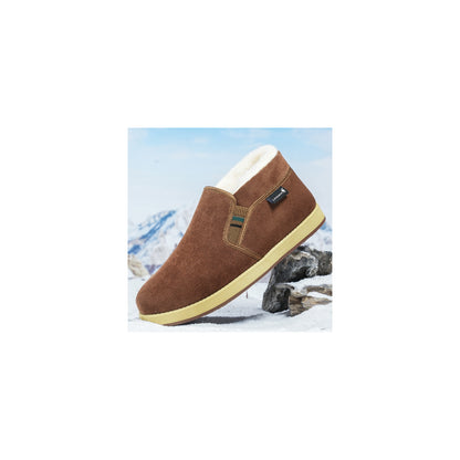 CANEMON LY2530 coffee 06 men's fleece-lined winter slip-on shoe