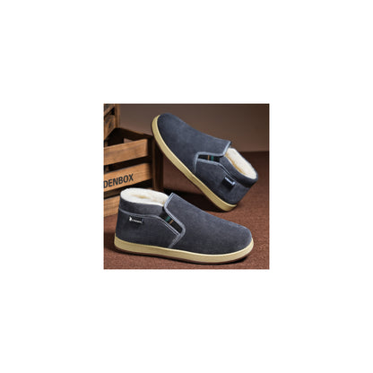 CANEMON LY2530 gray 02 men's fleece-lined winter slip-on shoe