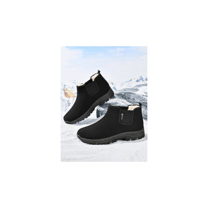 CANEMON LY2579 men's fleece-lined winter ankle boots black with black sole view