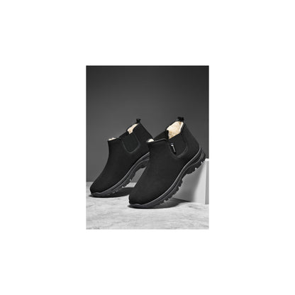 CANEMON LY2579 men's fleece-lined winter ankle boots black with black sole view