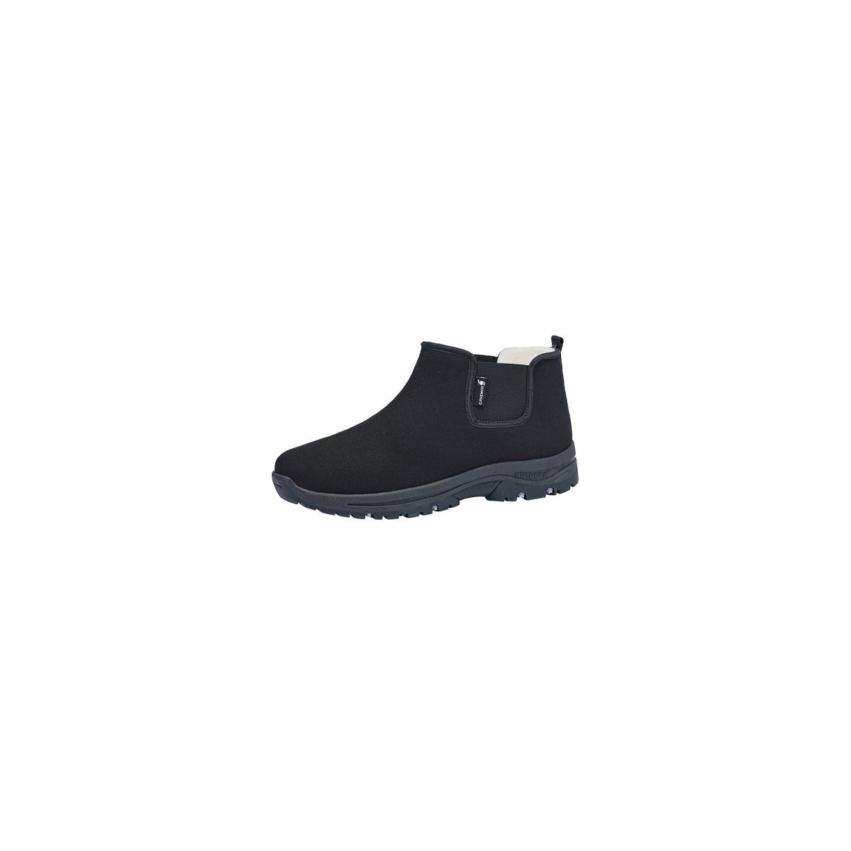 CANEMON LY2579 men's fleece-lined winter ankle boots black with black sole view