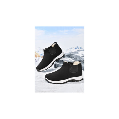 CANEMON LY2579 men's fleece-lined winter ankle boots black with white sole view