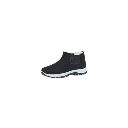 CANEMON LY2579 men's fleece-lined winter ankle boots black with white sole view