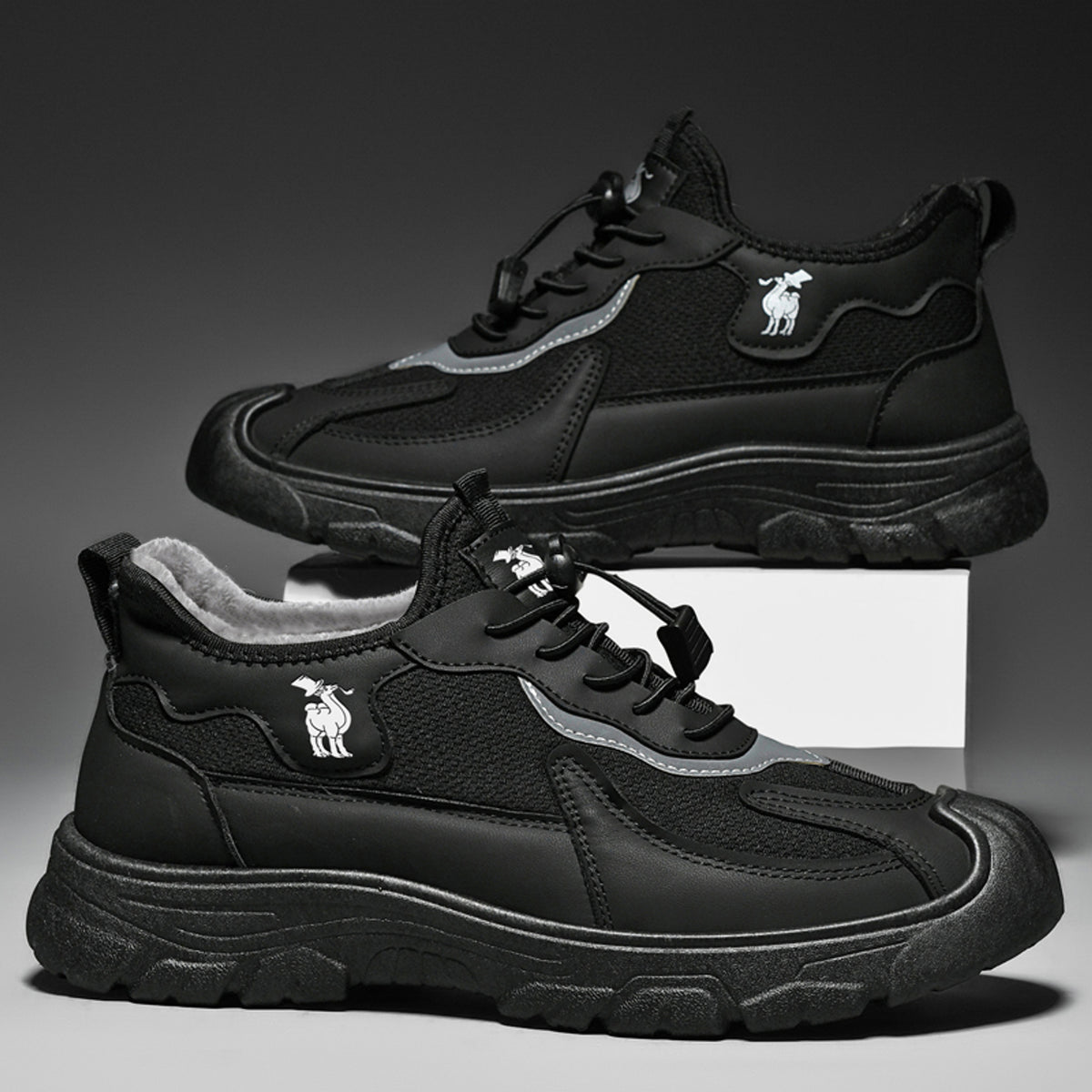 CANEMON LY892 black fleece-lined shoes, product view 1