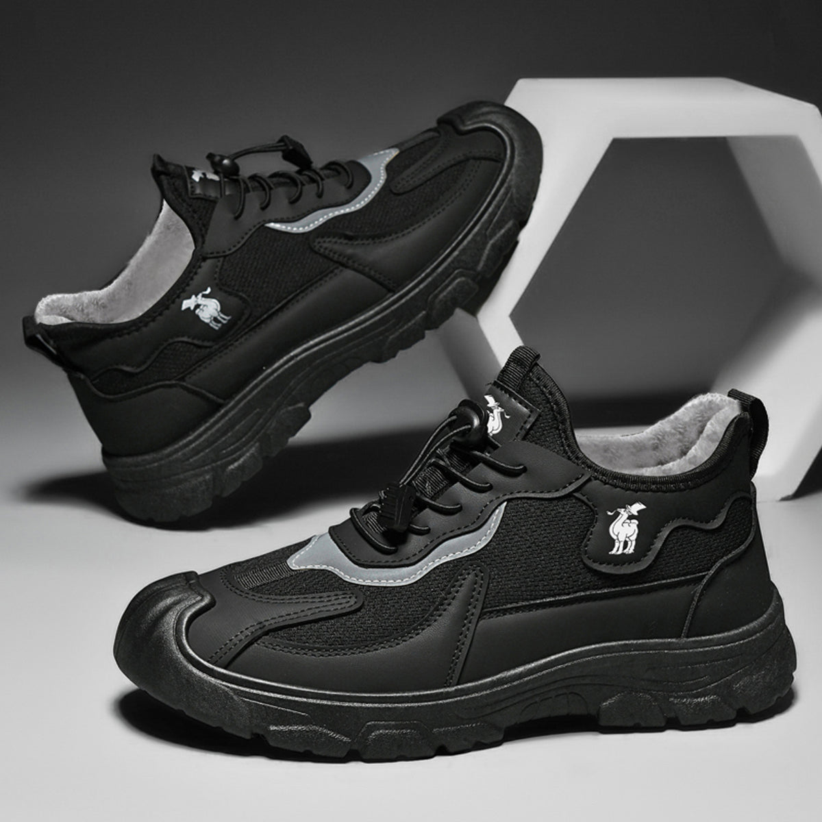 CANEMON LY892 black fleece-lined shoes, product view 2