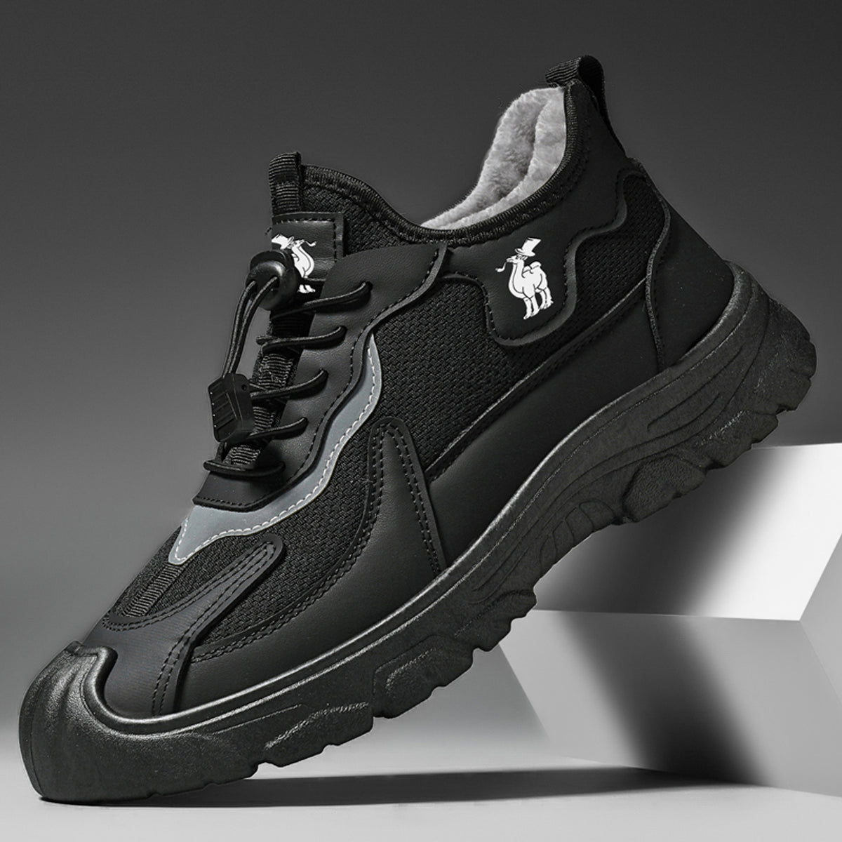 CANEMON LY892 black fleece-lined shoes, product view 3