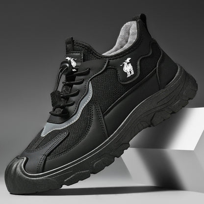 CANEMON LY892 black fleece-lined shoes, product view 3