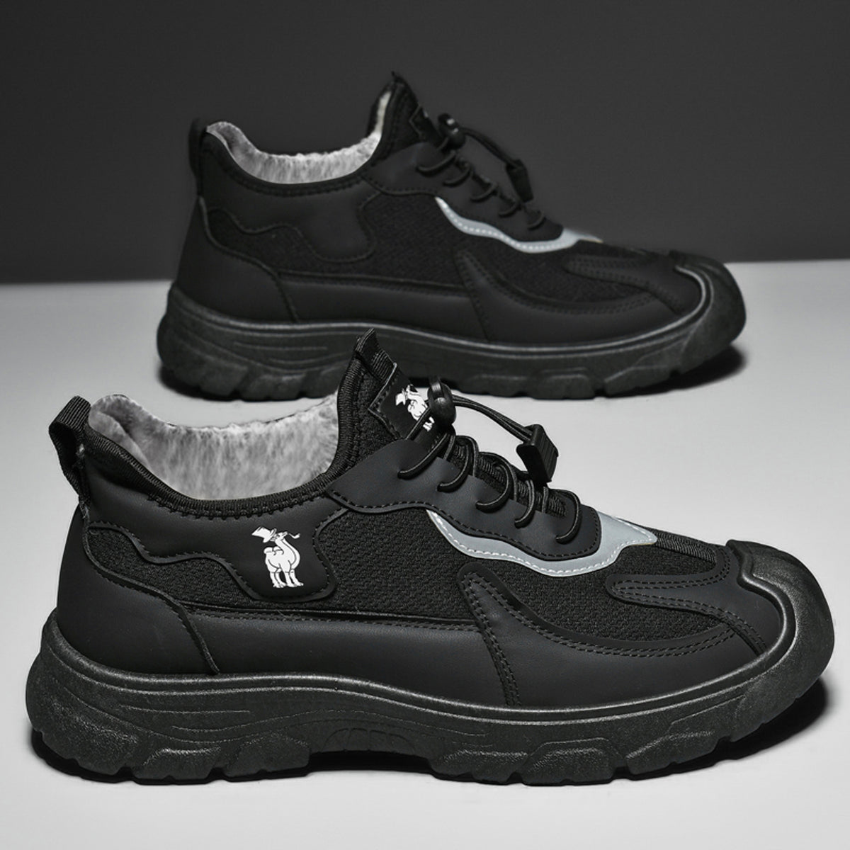 CANEMON LY892 black fleece-lined shoes, product view 4