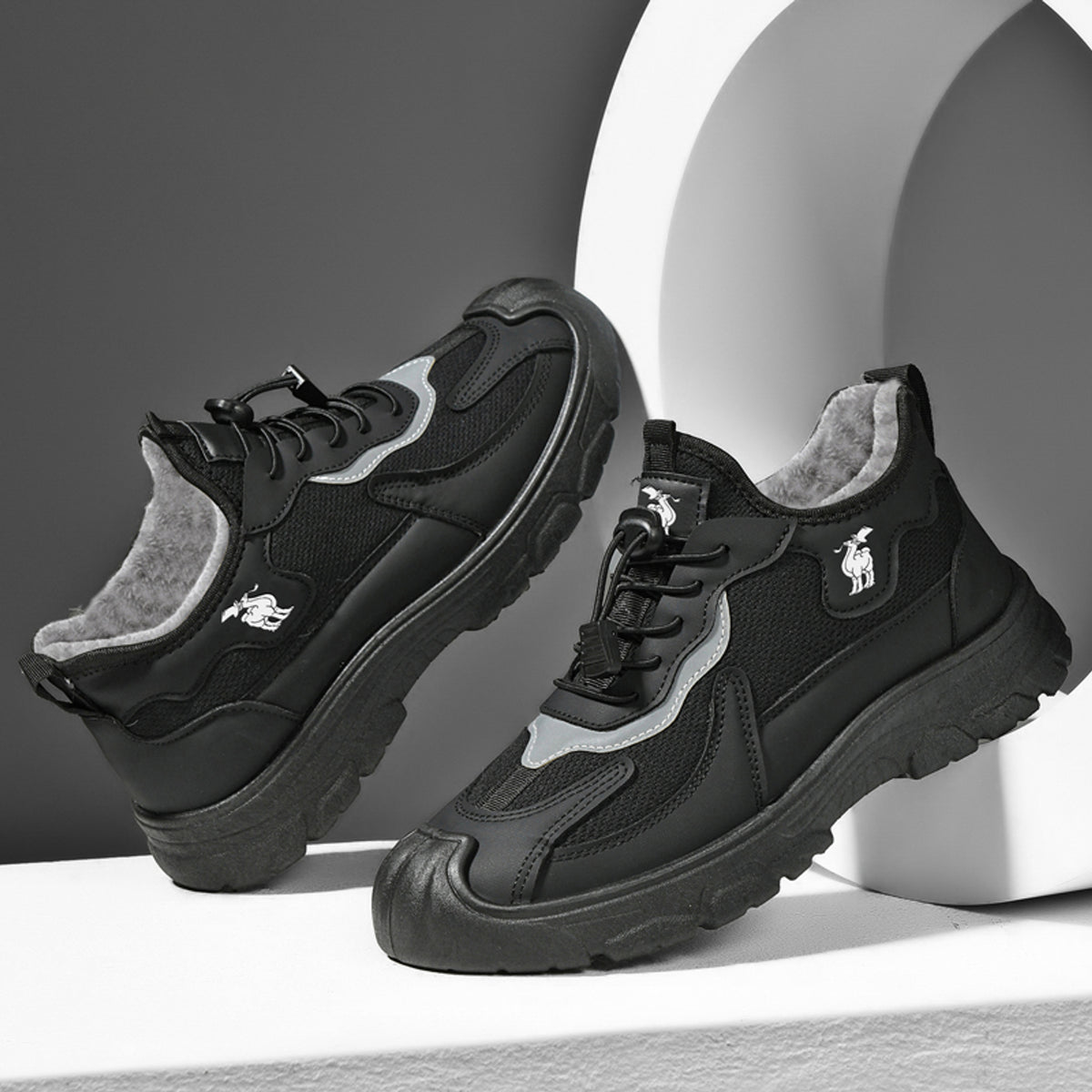 CANEMON LY892 black fleece-lined shoes, product view 5
