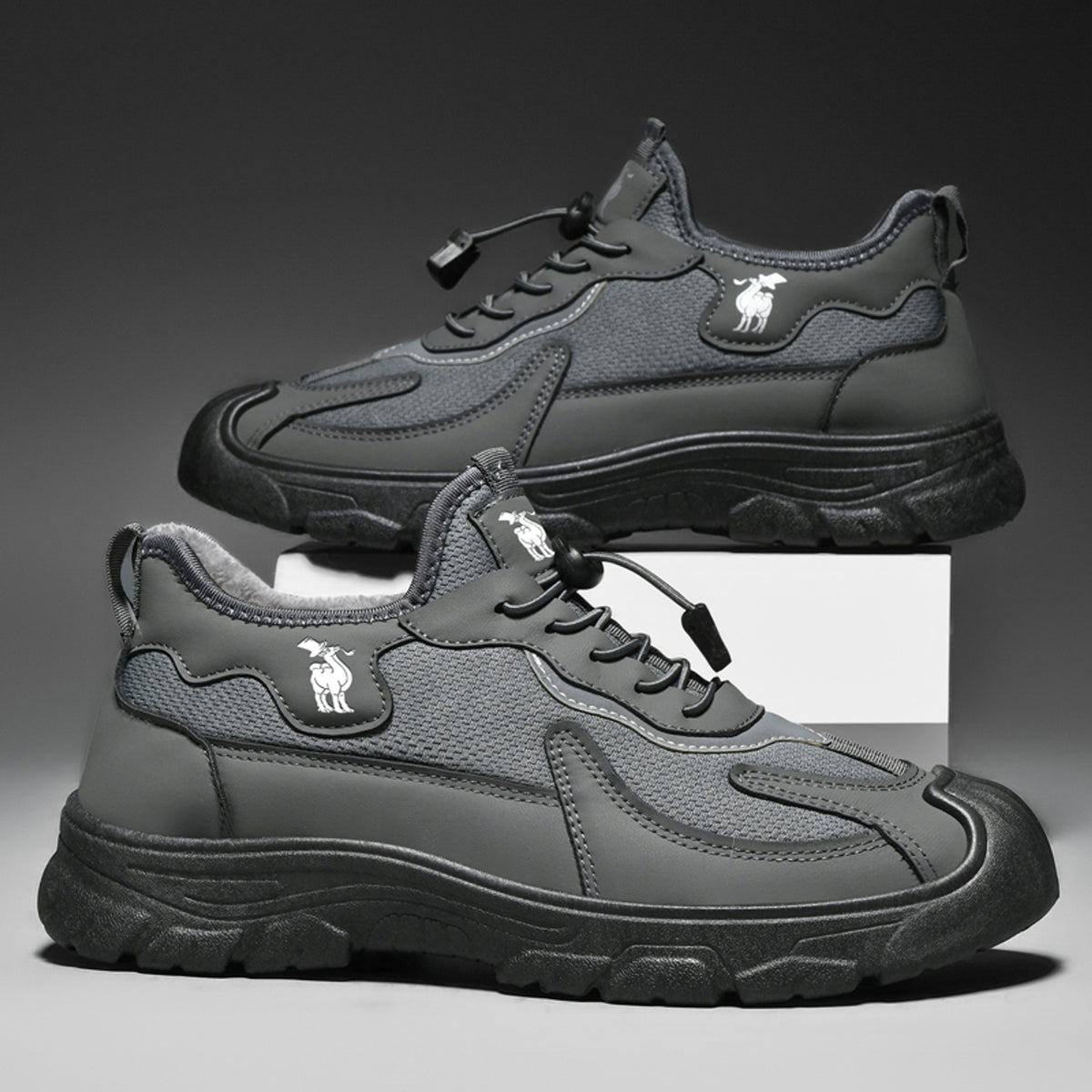CANEMON LY892 gray fleece-lined shoes, product view 1