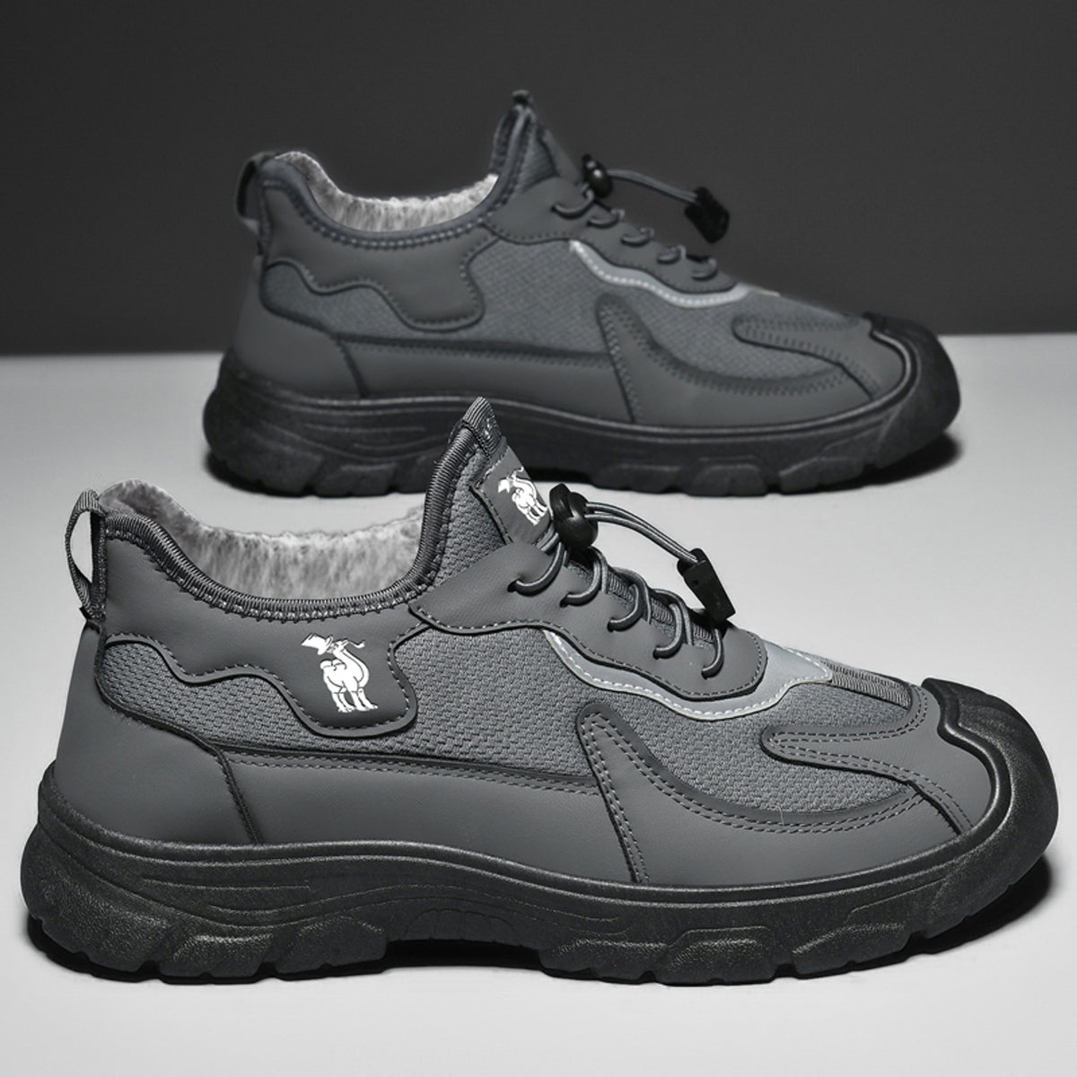 CANEMON LY892 gray fleece-lined shoes, product view 4