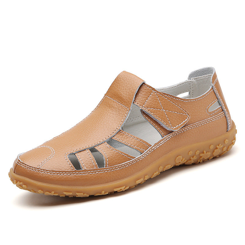 2024 Velcro Breathable Women's Leather Sandals
