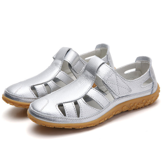 2024 Velcro Breathable Women's Leather Sandals