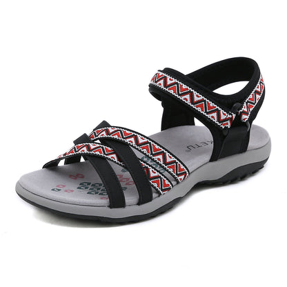 Summer Women's Hollow Out Printed Sandals