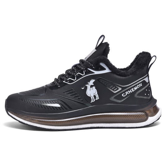 CANEMON QZ6777 Black winter shoe side view on white background