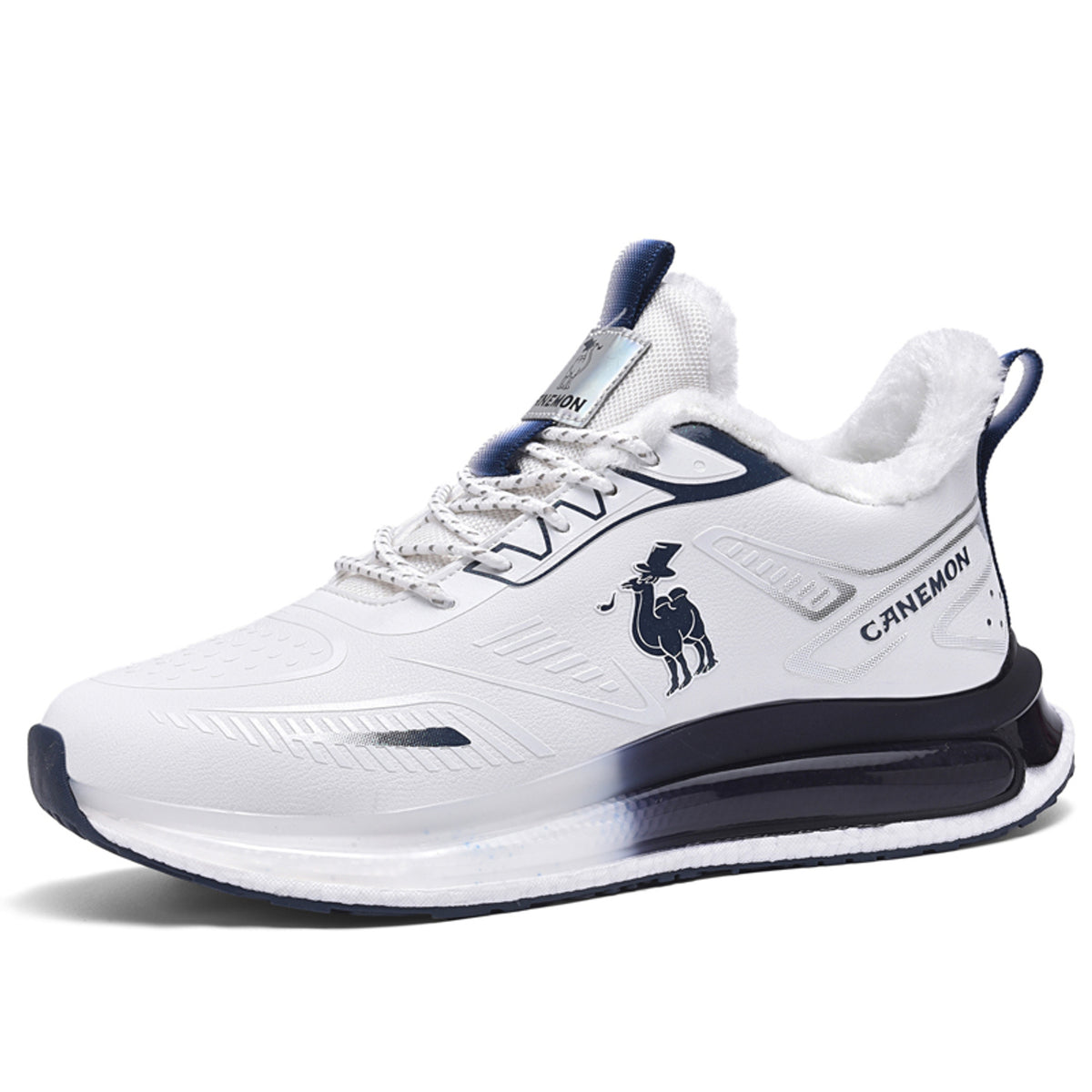 CANEMON Men's Fleece-Lined Winter Walking Shoes QZ6777 in Blue, view 14