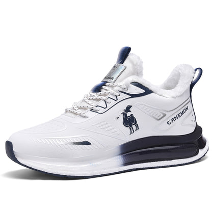 CANEMON Men's Fleece-Lined Winter Walking Shoes QZ6777 in Blue, view 14