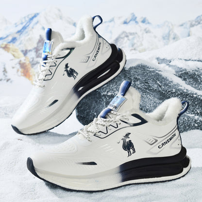 CANEMON Men's Fleece-Lined Winter Walking Shoes QZ6777 in Blue, view 15