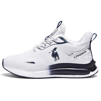 CANEMON Men's Fleece-Lined Winter Walking Shoes QZ6777 in White, view 13