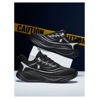 CANEMON Men's Breathable Mesh Walking Sneakers QZ8829 in Black, view 13