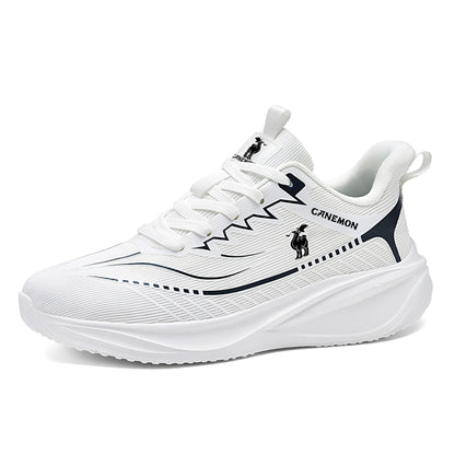 CANEMON Men's Breathable Mesh Walking Sneakers QZ8829 in White, view 2