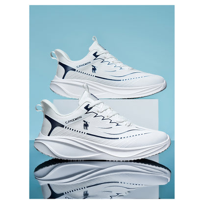 CANEMON Men's Breathable Mesh Walking Sneakers QZ8829 in White, view 6
