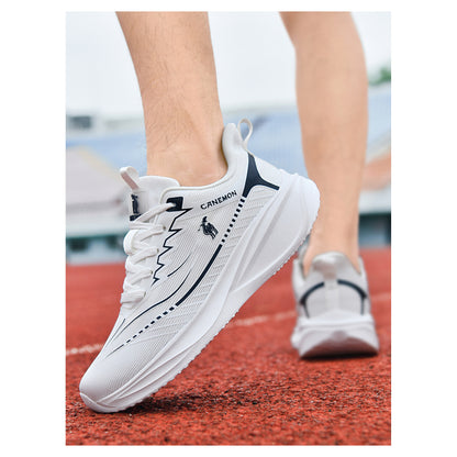 CANEMON Men's Breathable Mesh Walking Sneakers QZ8829 in White, view 9