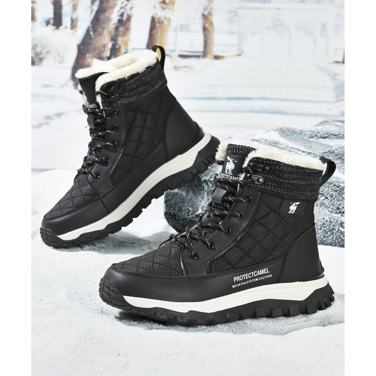 CANEMON QZ909 black winter boots detail 1