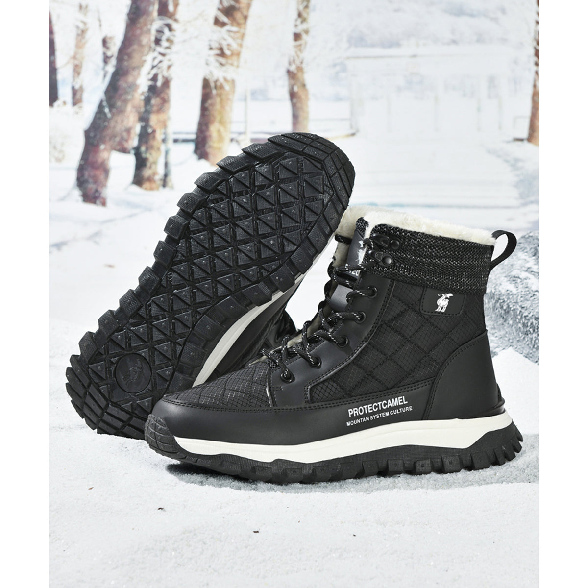 CANEMON QZ909 black winter boots detail 2