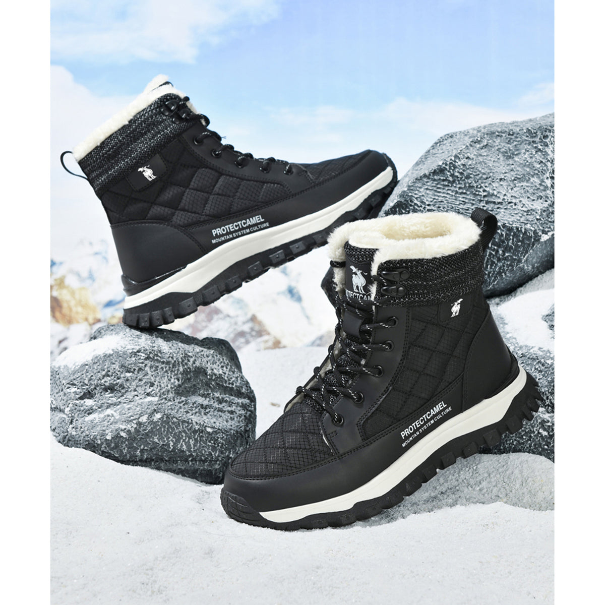 CANEMON QZ909 black winter boots detail 3
