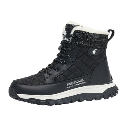 CANEMON QZ909 black winter boot side view on white