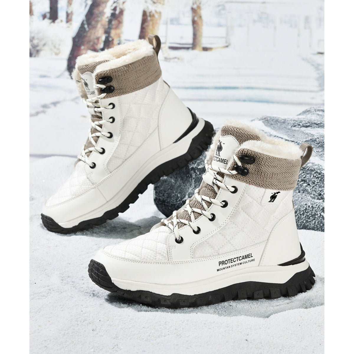 CANEMON QZ909 white winter boots detail 1