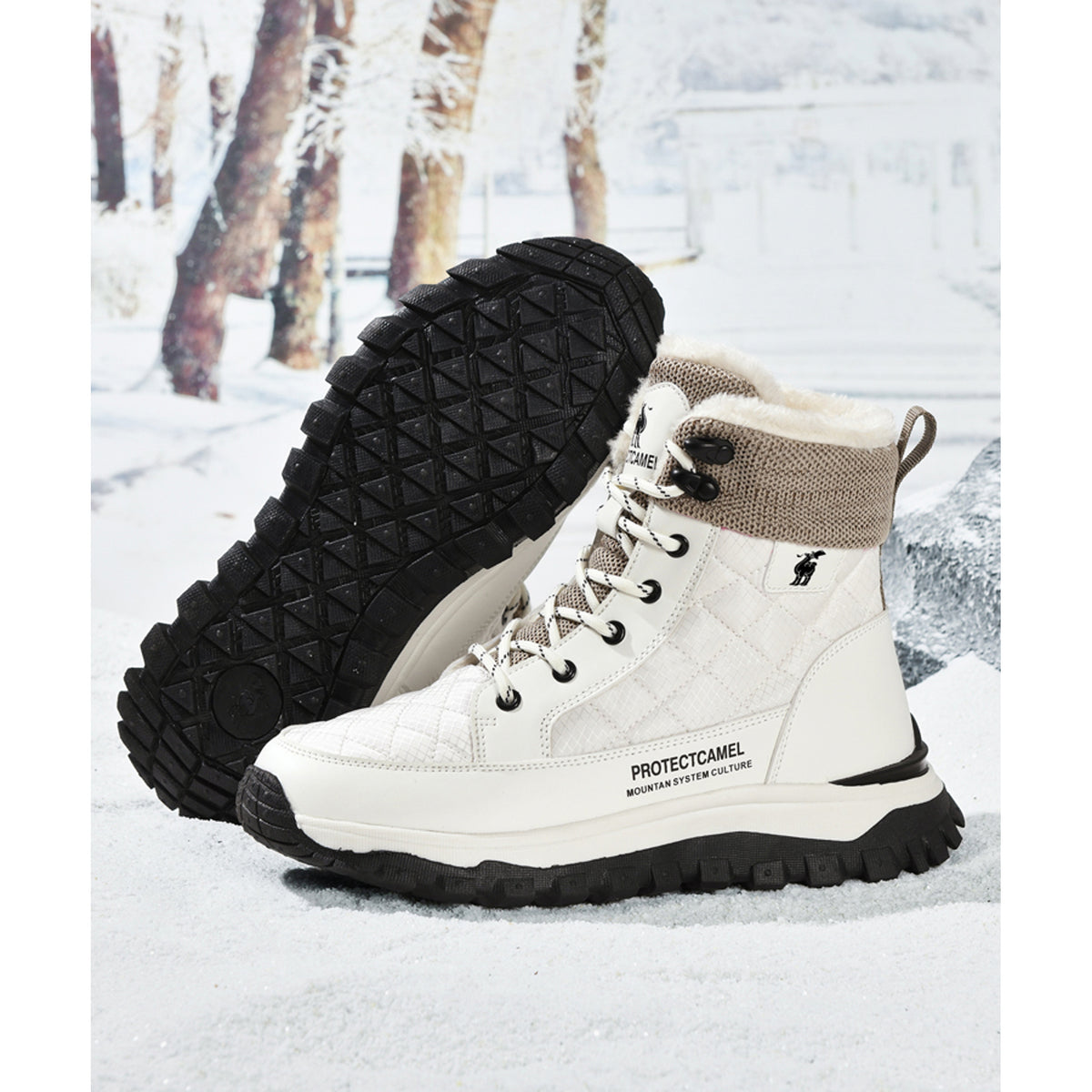 CANEMON QZ909 white winter boots detail 2