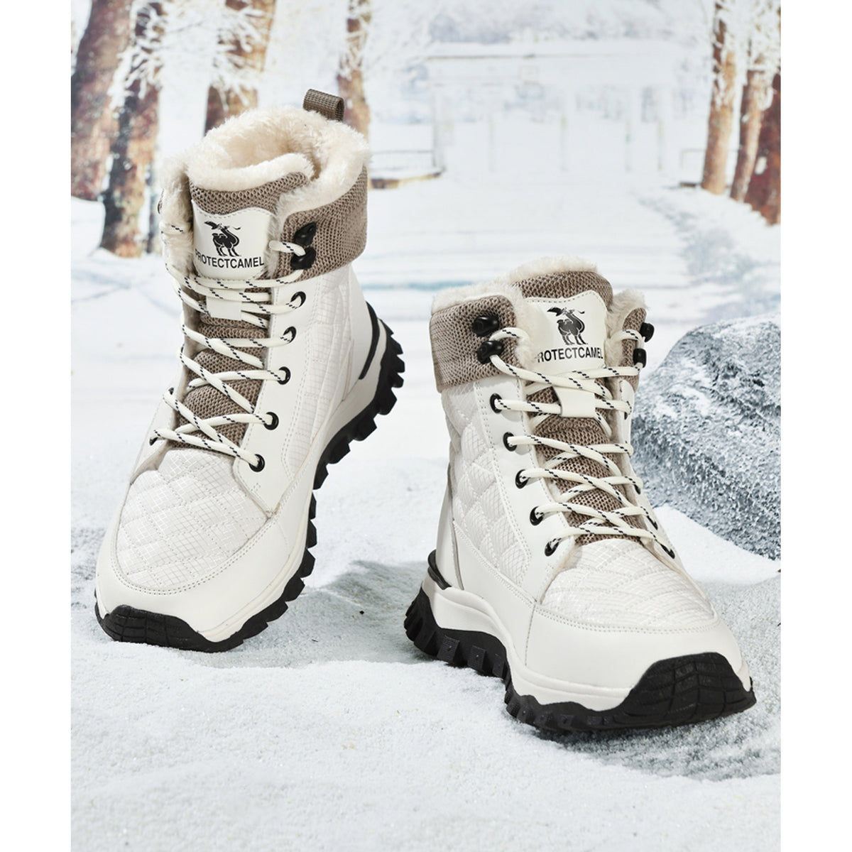 CANEMON QZ909 white winter boots detail 3