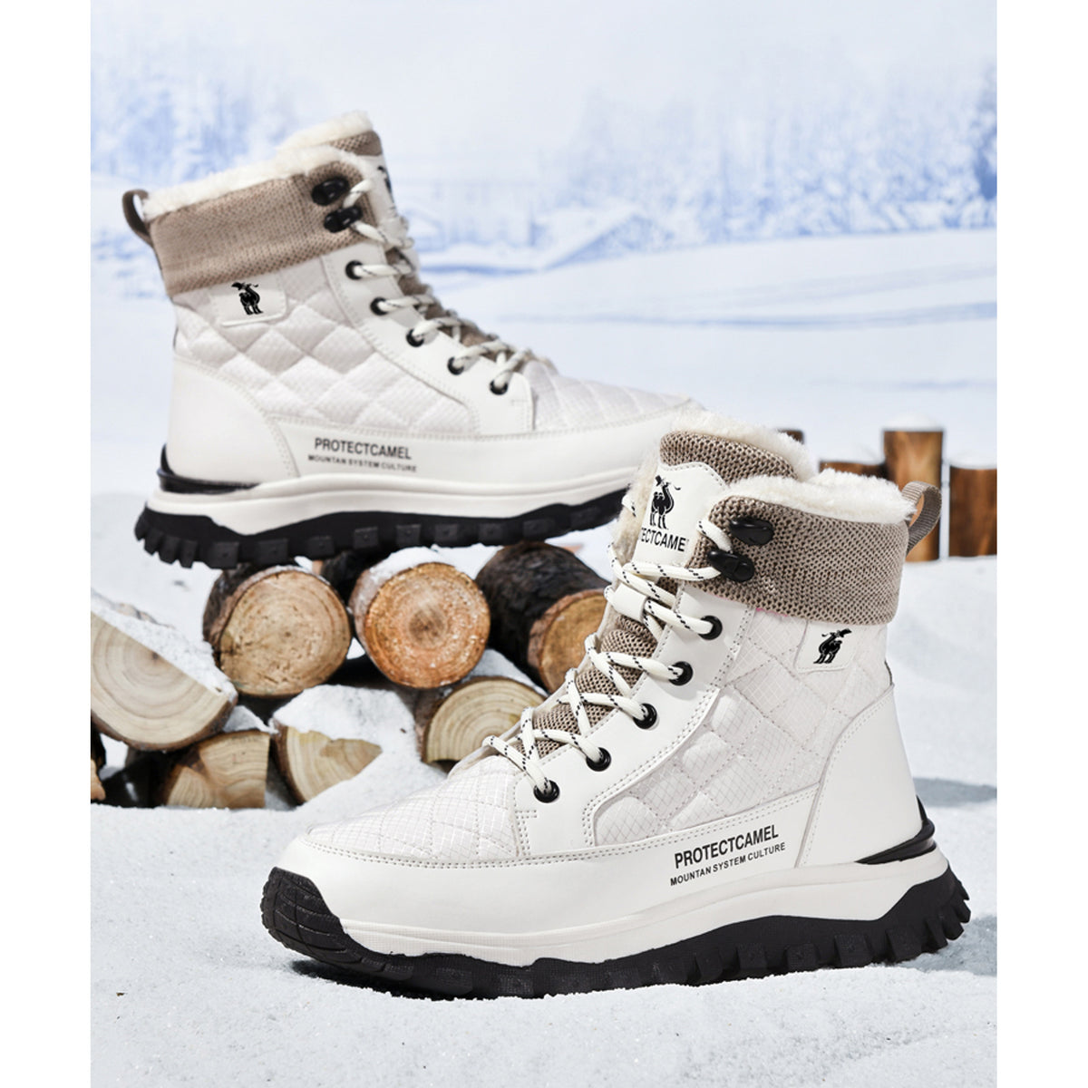 CANEMON QZ909 white winter boots detail 5