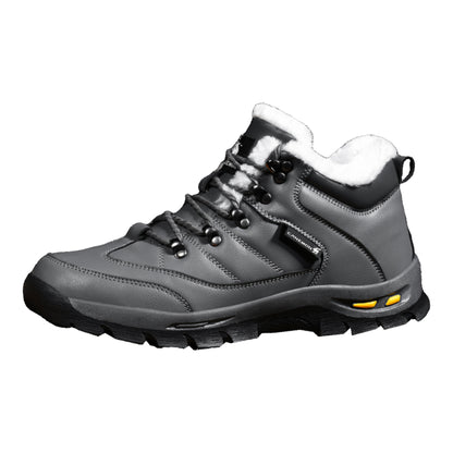CANEMON Men's Fleece-Lined Winter Walking Shoes QZ916 in Grey, view 9