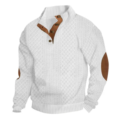 Men's Outdoor Casual Stand Cashmere Button Long Sleeve Sweater