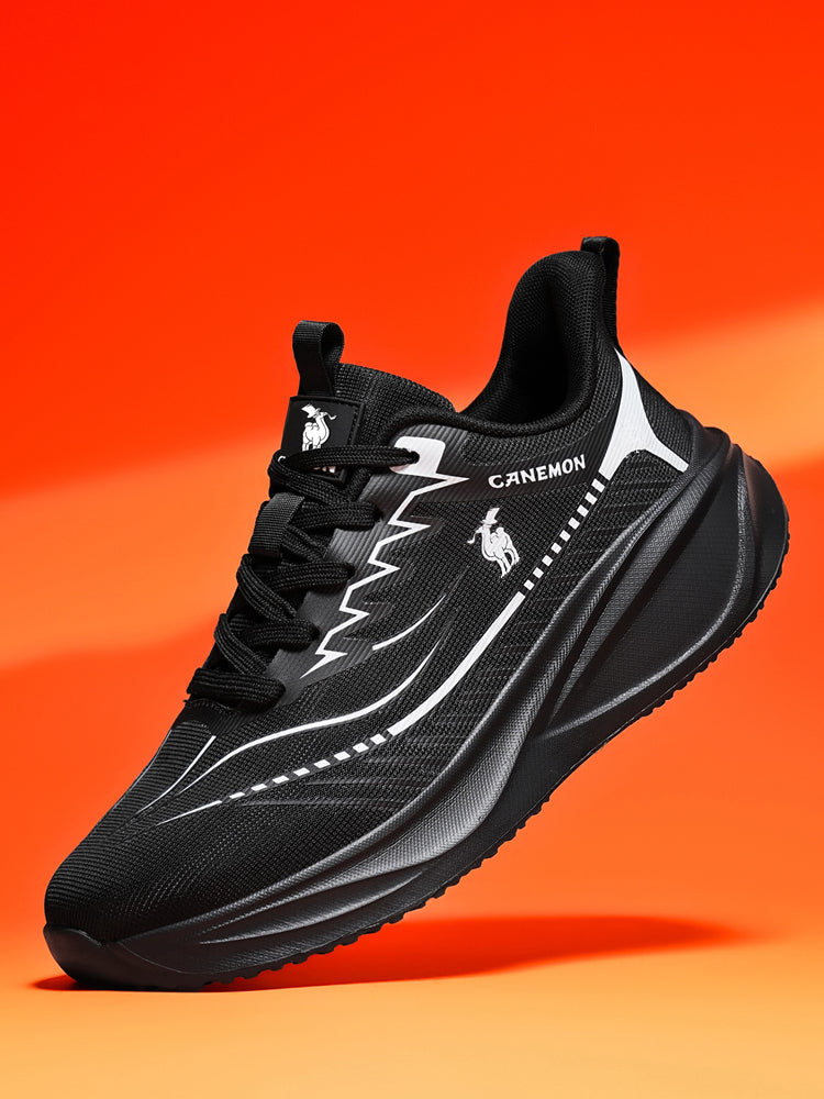 CANEMON QZ8829 Black men's walking sneaker: single profile
