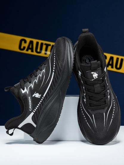 CANEMON QZ8829 Black men's walking sneaker: top and side