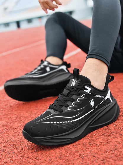 CANEMON QZ8829 Black men's walking sneaker: on foot side