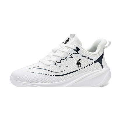 CANEMON QZ8829 men's woven mesh walking sneaker in White on a white background