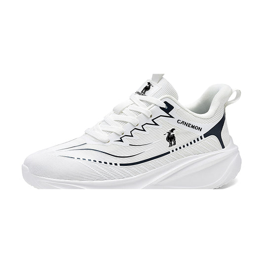 CANEMON QZ8829 men's woven mesh walking sneaker in White on a white background