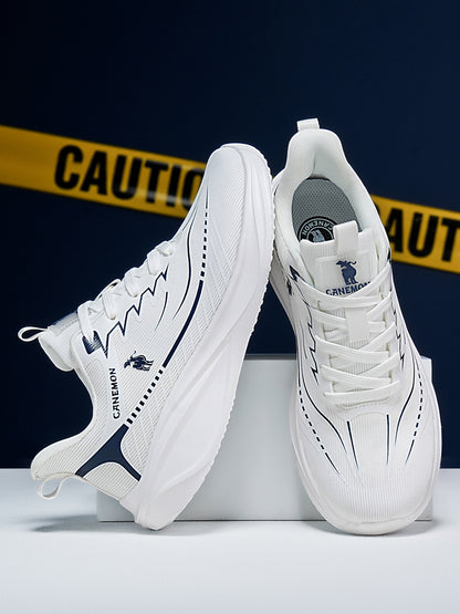 CANEMON QZ8829 White men's walking sneaker: top and sole