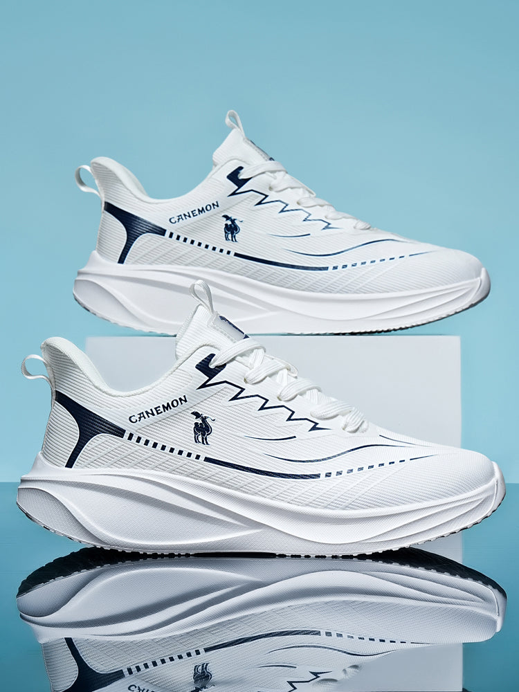 CANEMON QZ8829 White men's walking sneaker: blue pair