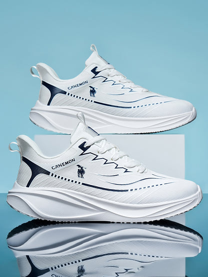 CANEMON QZ8829 White men's walking sneaker: blue pair